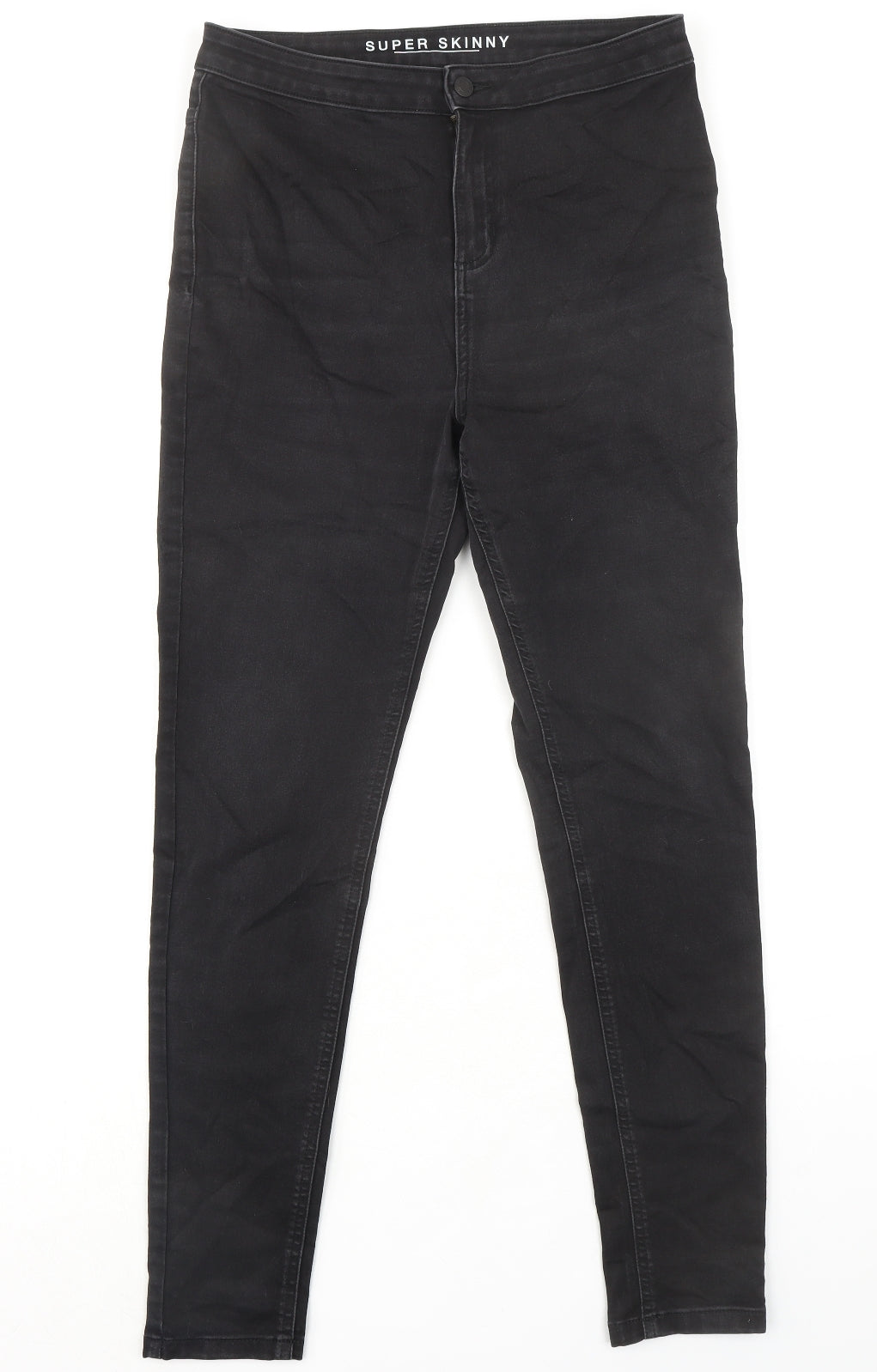 Marks and Spencer Womens Black Cotton Skinny Jeans Size 14 L30 in Slim Zip