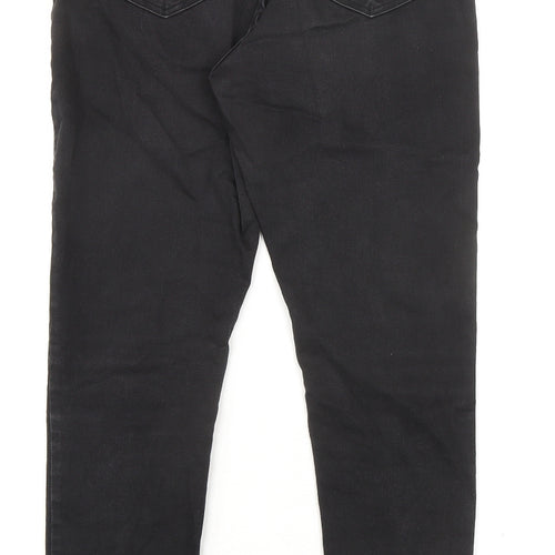 Marks and Spencer Womens Black Cotton Skinny Jeans Size 14 L30 in Slim Zip