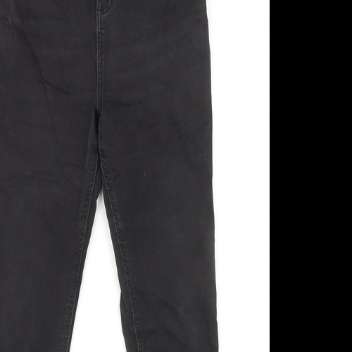 Marks and Spencer Womens Black Cotton Skinny Jeans Size 14 L30 in Slim Zip