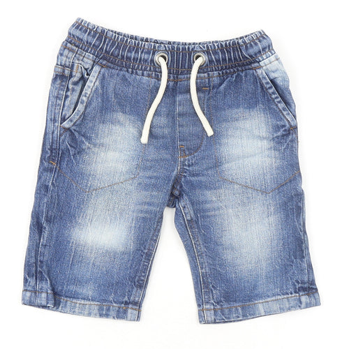 NEXT Boys Blue Cotton Cropped Jeans Size 5 Years Regular Pullover - Inside Leg 7In.