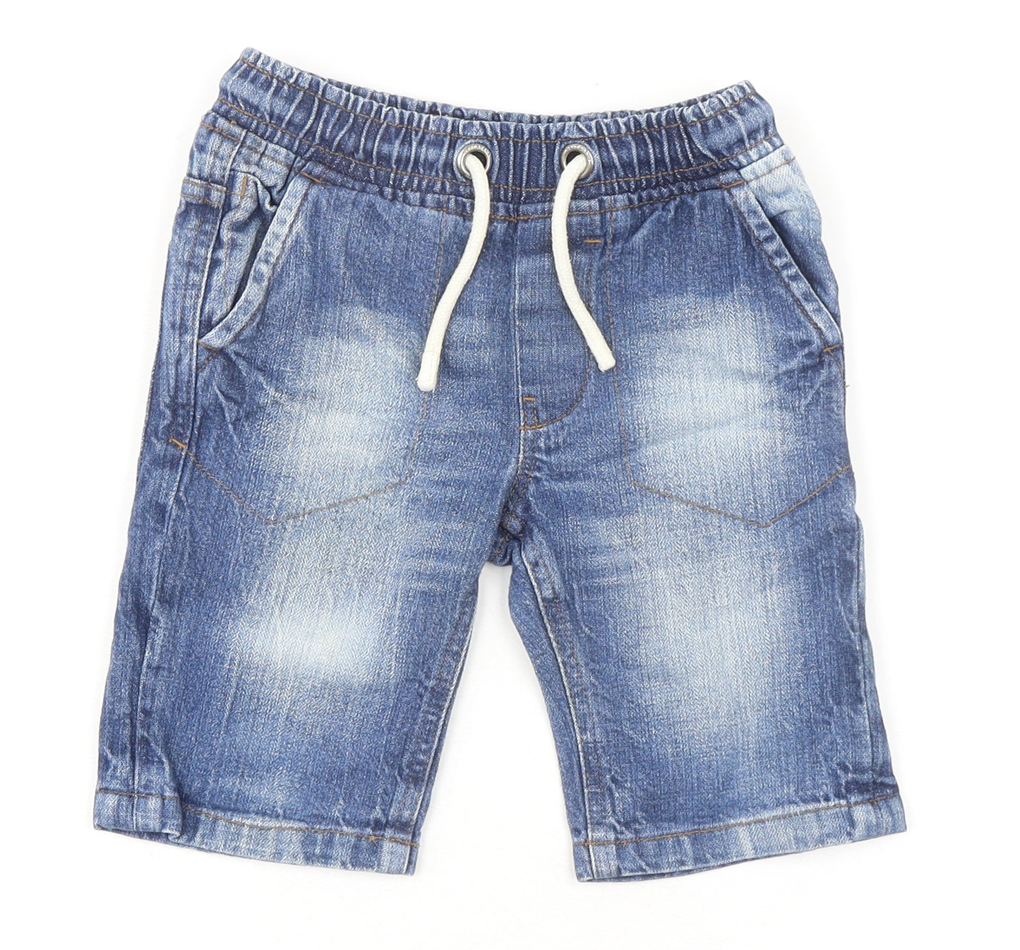 NEXT Boys Blue Cotton Cropped Jeans Size 5 Years Regular Pullover - Inside Leg 7In.