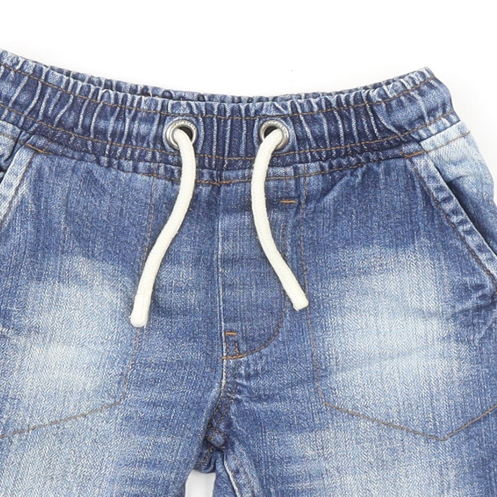 NEXT Boys Blue Cotton Cropped Jeans Size 5 Years Regular Pullover - Inside Leg 7In.