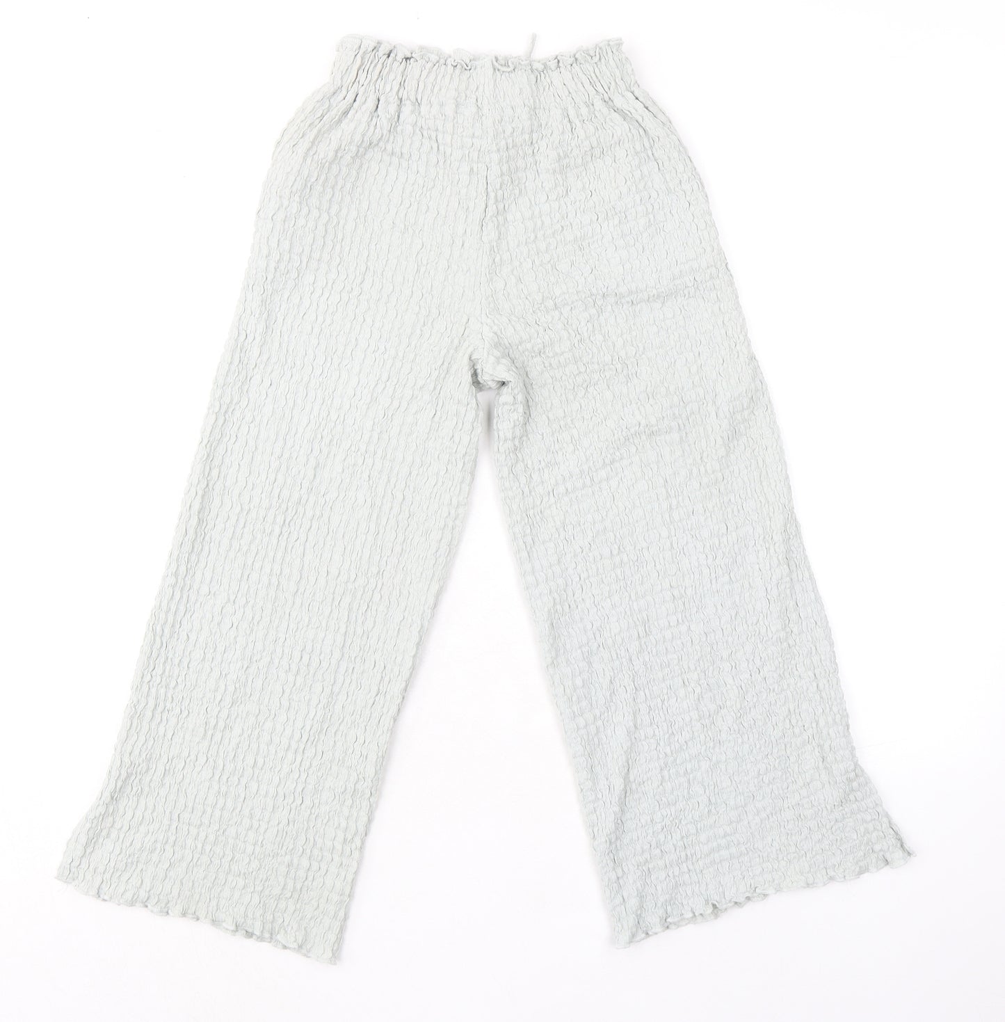 Zara Womens Grey Polyester Trousers Size 10 L20 in Regular - Textured