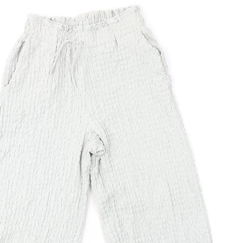 Zara Womens Grey Polyester Trousers Size 10 L20 in Regular - Textured