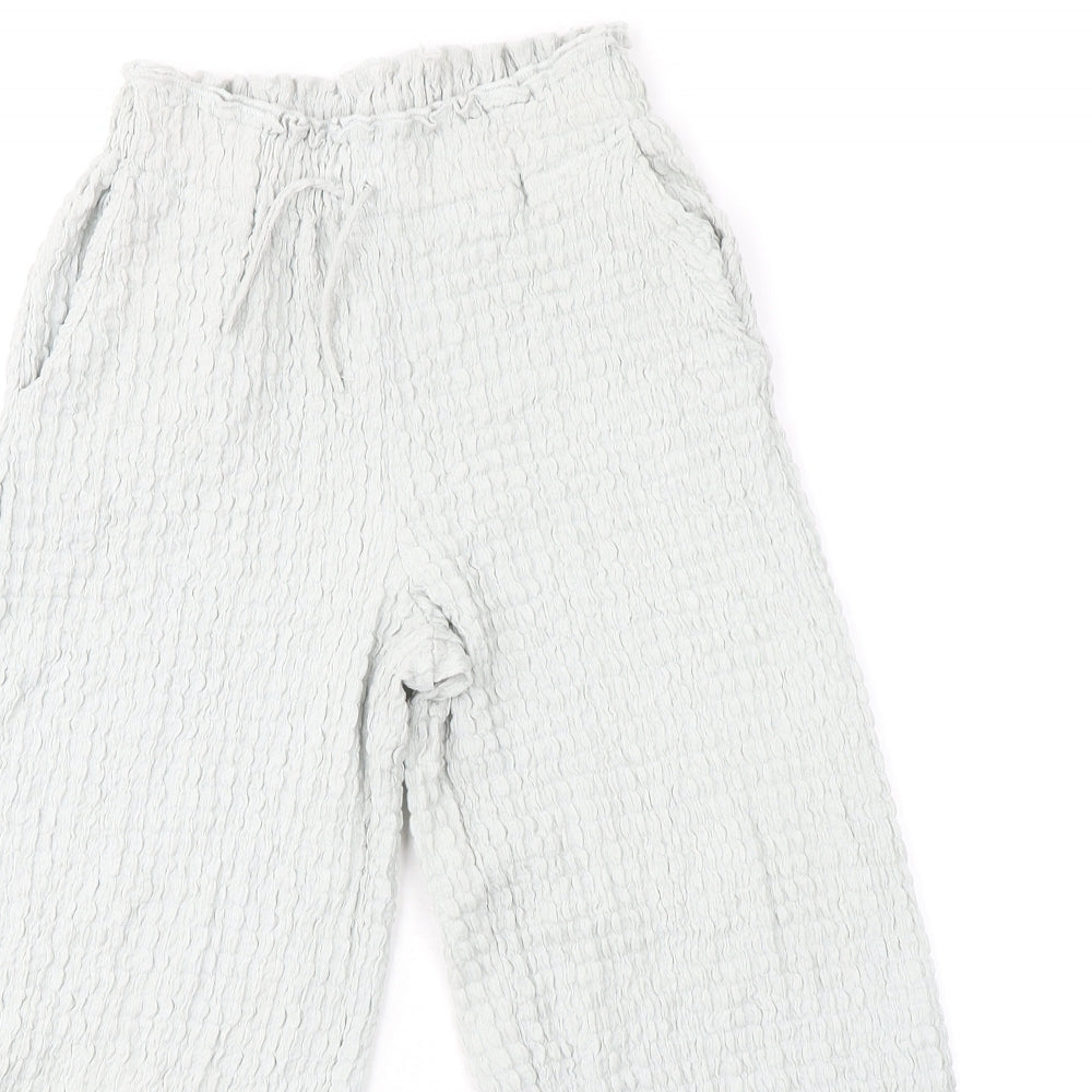 Zara Womens Grey Polyester Trousers Size 10 L20 in Regular - Textured