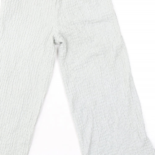 Zara Womens Grey Polyester Trousers Size 10 L20 in Regular - Textured