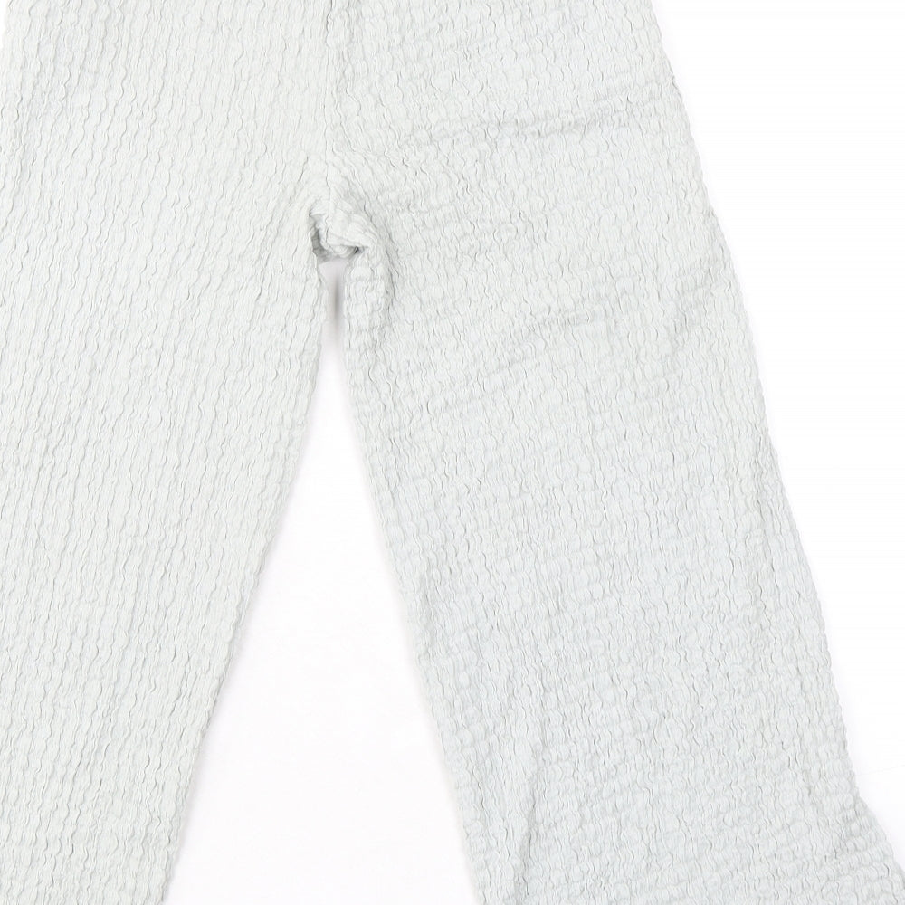 Zara Womens Grey Polyester Trousers Size 10 L20 in Regular - Textured