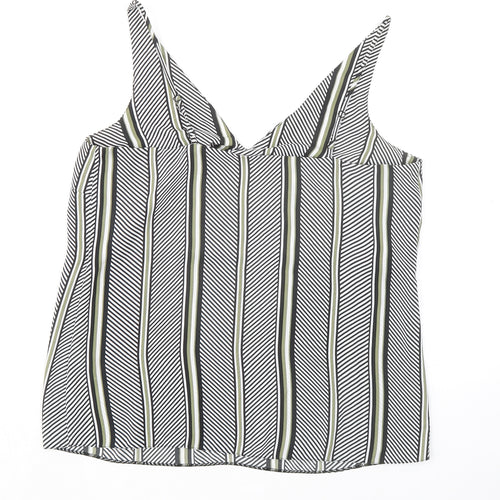 Dorothy Perkins Womens Black Geometric Polyester Camisole Tank Size 12 V-Neck