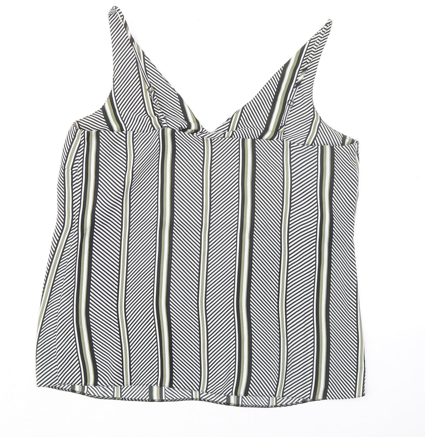 Dorothy Perkins Womens Black Geometric Polyester Camisole Tank Size 12 V-Neck