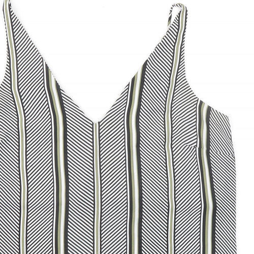 Dorothy Perkins Womens Black Geometric Polyester Camisole Tank Size 12 V-Neck