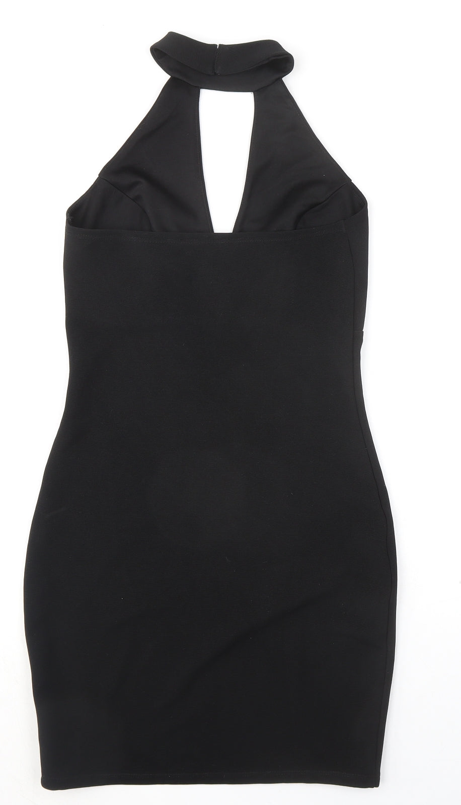 Miss Selfridge Womens Black Polyester Bodycon Size 8 Halter Pullover