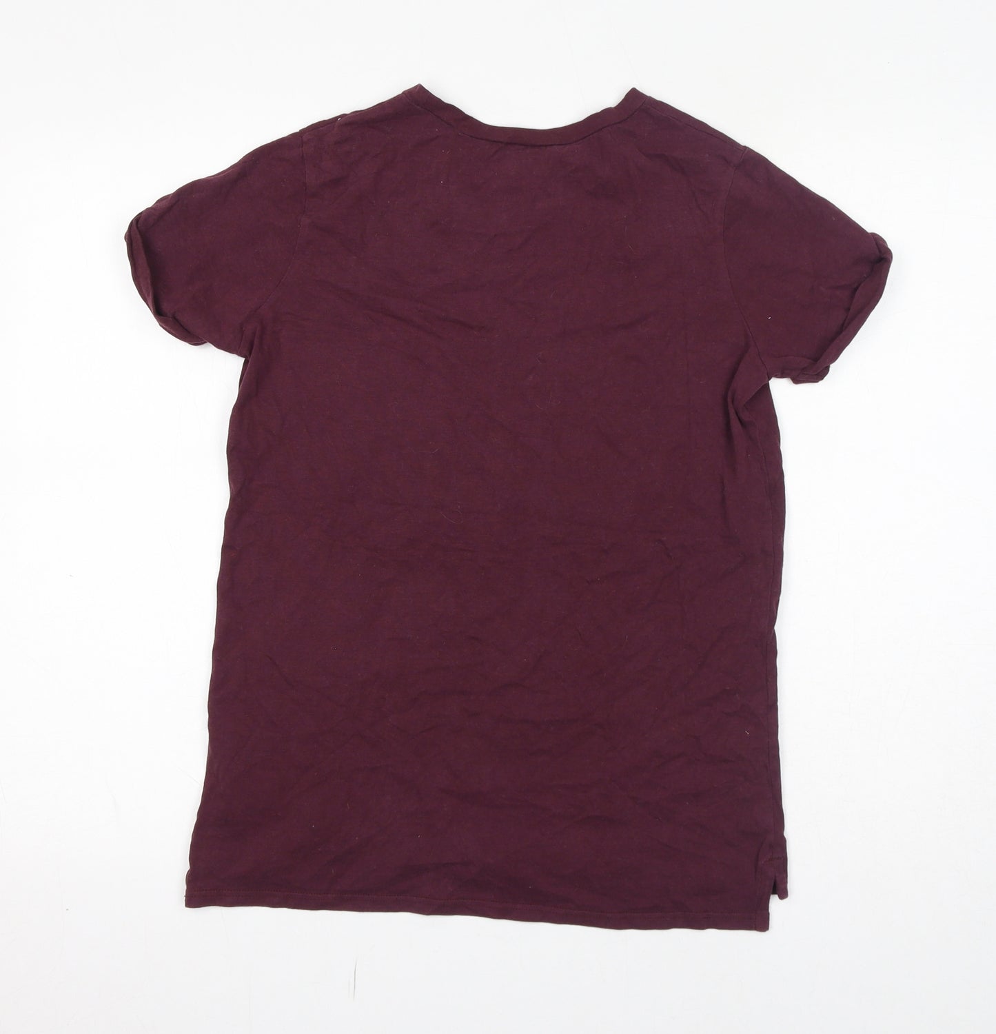 River Island Boys Red 100% Cotton Basic T-Shirt Size 11-12 Years Round Neck Pullover