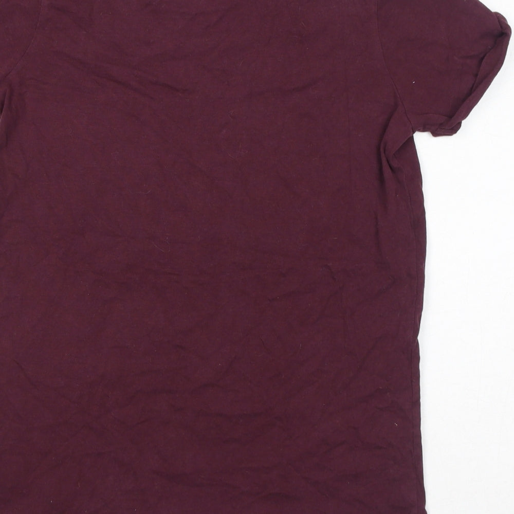 River Island Boys Red 100% Cotton Basic T-Shirt Size 11-12 Years Round Neck Pullover