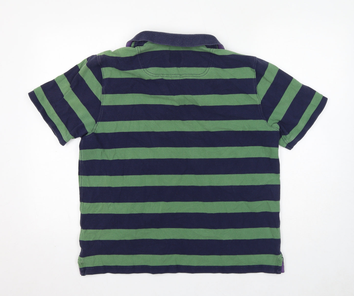 Joules Mens Blue Striped 100% Cotton Polo Size XL Collared Button