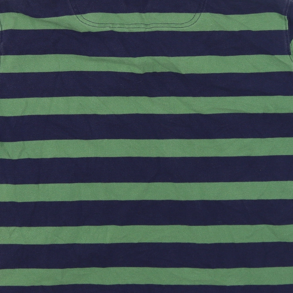 Joules Mens Blue Striped 100% Cotton Polo Size XL Collared Button
