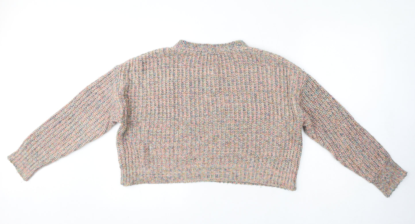 BDG Womens Pink Round Neck Acrylic Pullover Jumper Size S
