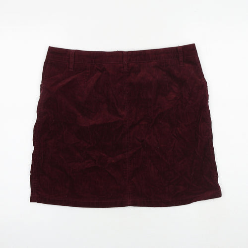 Studio Womens Red Cotton A-Line Skirt Size 14 Zip