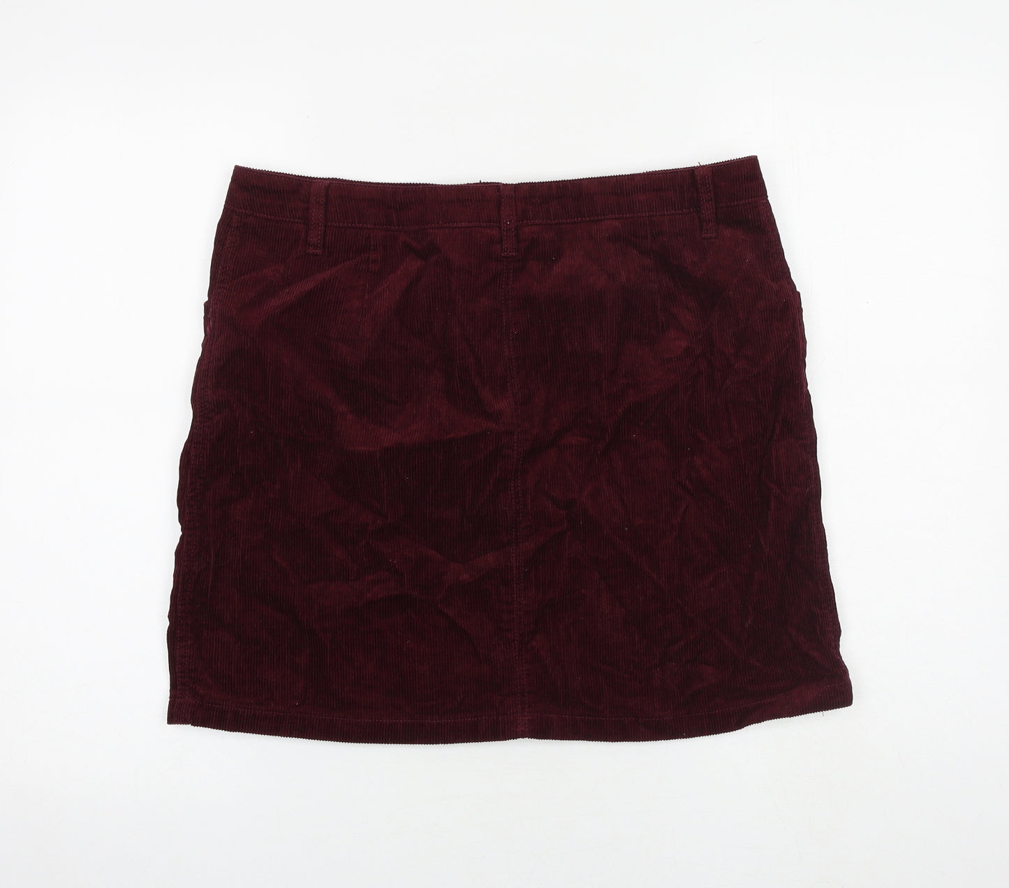 Studio Womens Red Cotton A-Line Skirt Size 14 Zip