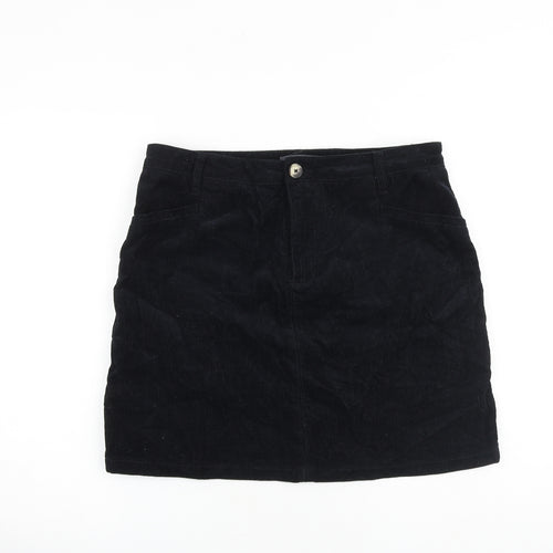 Studio Womens Blue Cotton A-Line Skirt Size 14 Zip