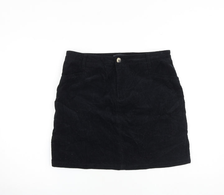Studio Womens Blue Cotton A-Line Skirt Size 14 Zip