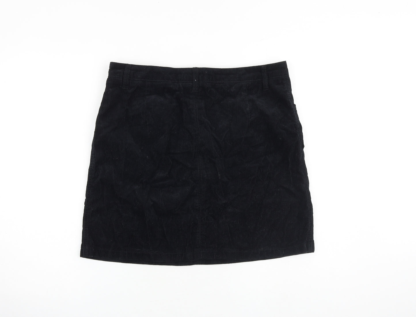 Studio Womens Blue Cotton A-Line Skirt Size 14 Zip