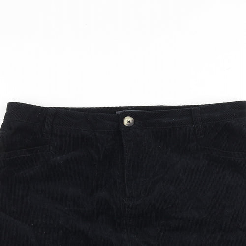 Studio Womens Blue Cotton A-Line Skirt Size 14 Zip