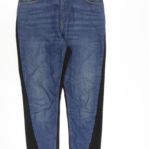 Monki Womens Blue Cotton Tapered Jeans Size 29 in L29 in Regular Zip