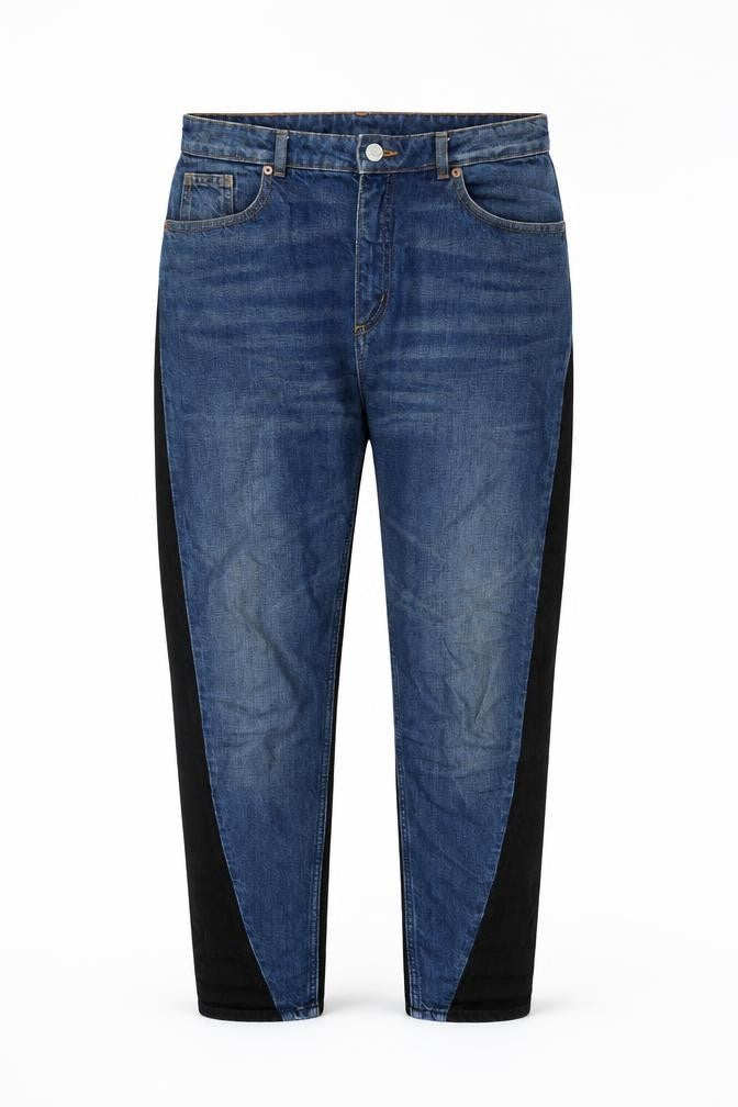 Monki Womens Blue Cotton Tapered Jeans Size 29 in L29 in Regular Zip