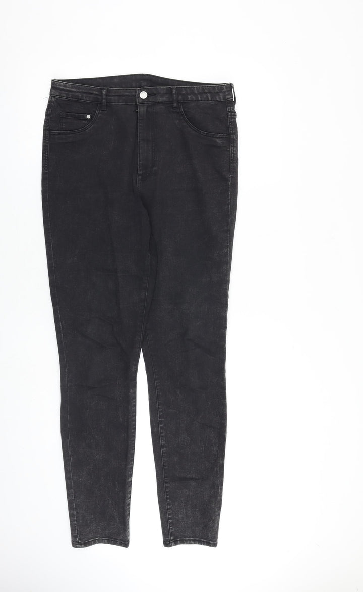 H&M Womens Grey Cotton Skinny Jeans Size 28 in L32 in Regular Button