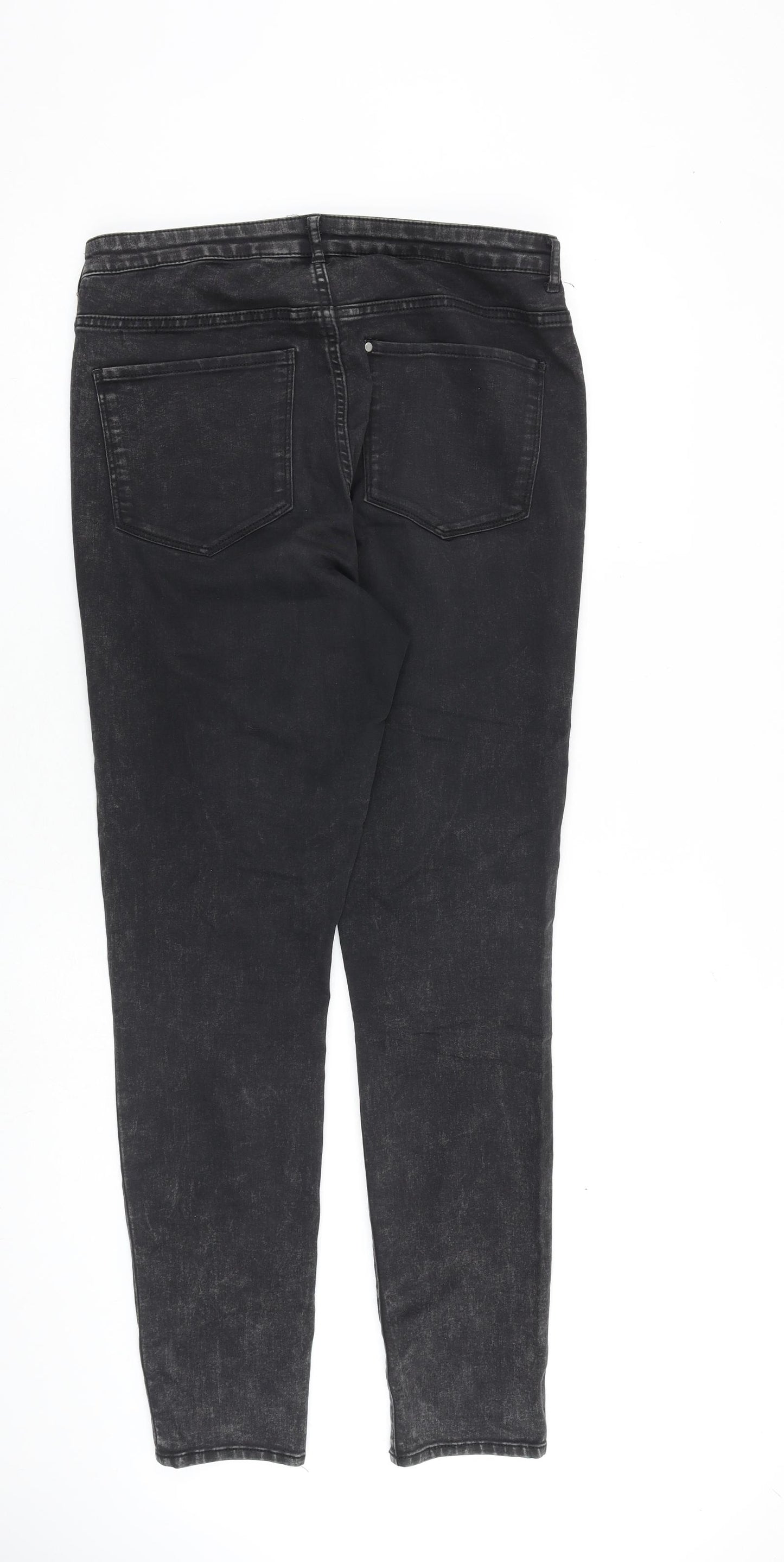 H&M Womens Grey Cotton Skinny Jeans Size 28 in L32 in Regular Button