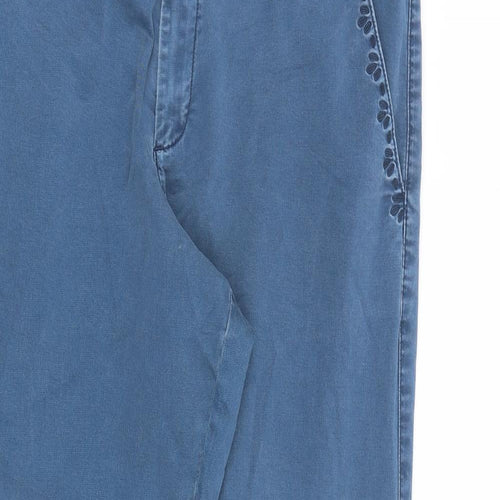 MANTARAY PRODUCTS Womens Blue Cotton Trousers Size 16 L28 in Regular Zip