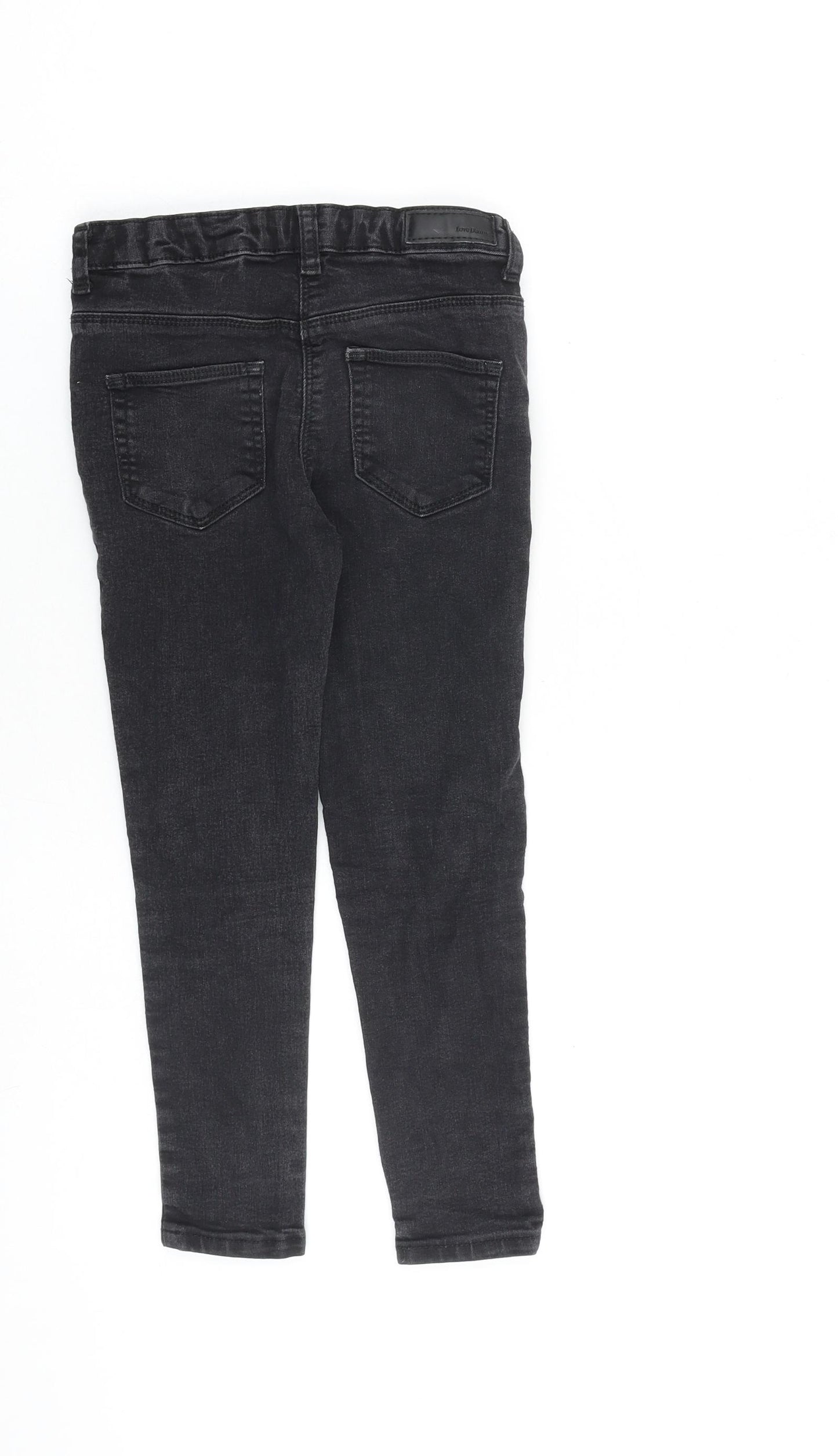 Matalan Girls Grey Cotton Skinny Jeans Size 8 Years Regular Zip