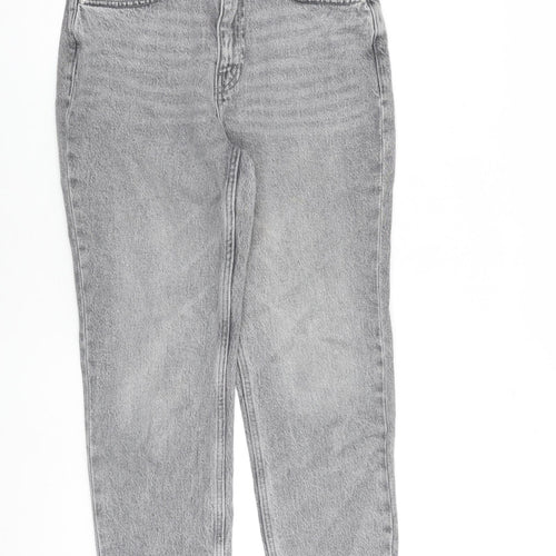 Only Womens Grey Cotton Straight Jeans Size 28 in L32 in Regular Zip - Raw Hem