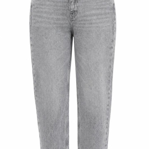 Only Womens Grey Cotton Straight Jeans Size 28 in L32 in Regular Zip - Raw Hem