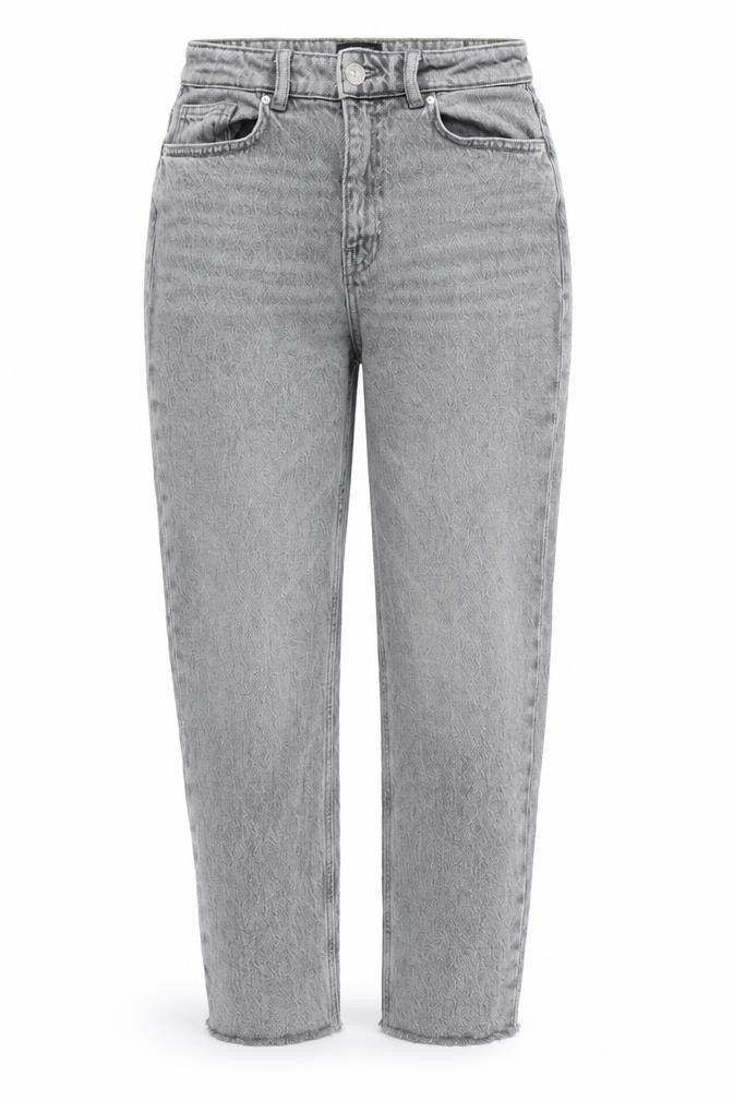 Only Womens Grey Cotton Straight Jeans Size 28 in L32 in Regular Zip - Raw Hem
