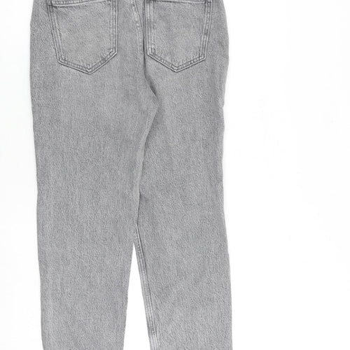 Only Womens Grey Cotton Straight Jeans Size 28 in L32 in Regular Zip - Raw Hem