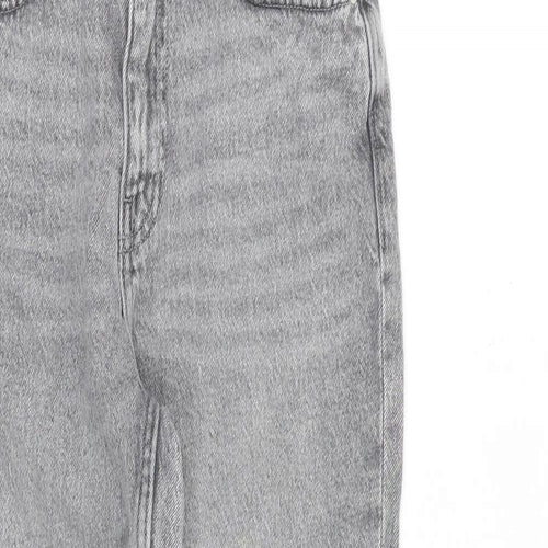 Only Womens Grey Cotton Straight Jeans Size 28 in L32 in Regular Zip - Raw Hem
