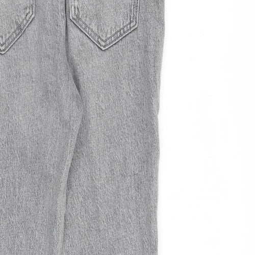 Only Womens Grey Cotton Straight Jeans Size 28 in L32 in Regular Zip - Raw Hem