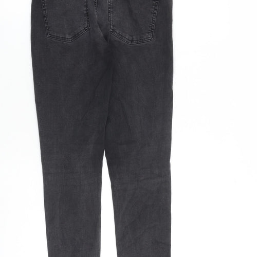 Uniqlo Womens Grey Cotton Skinny Jeans Size 25 in L28 in Slim Zip - Raw Hem