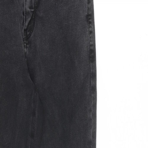Uniqlo Womens Grey Cotton Skinny Jeans Size 25 in L28 in Slim Zip - Raw Hem