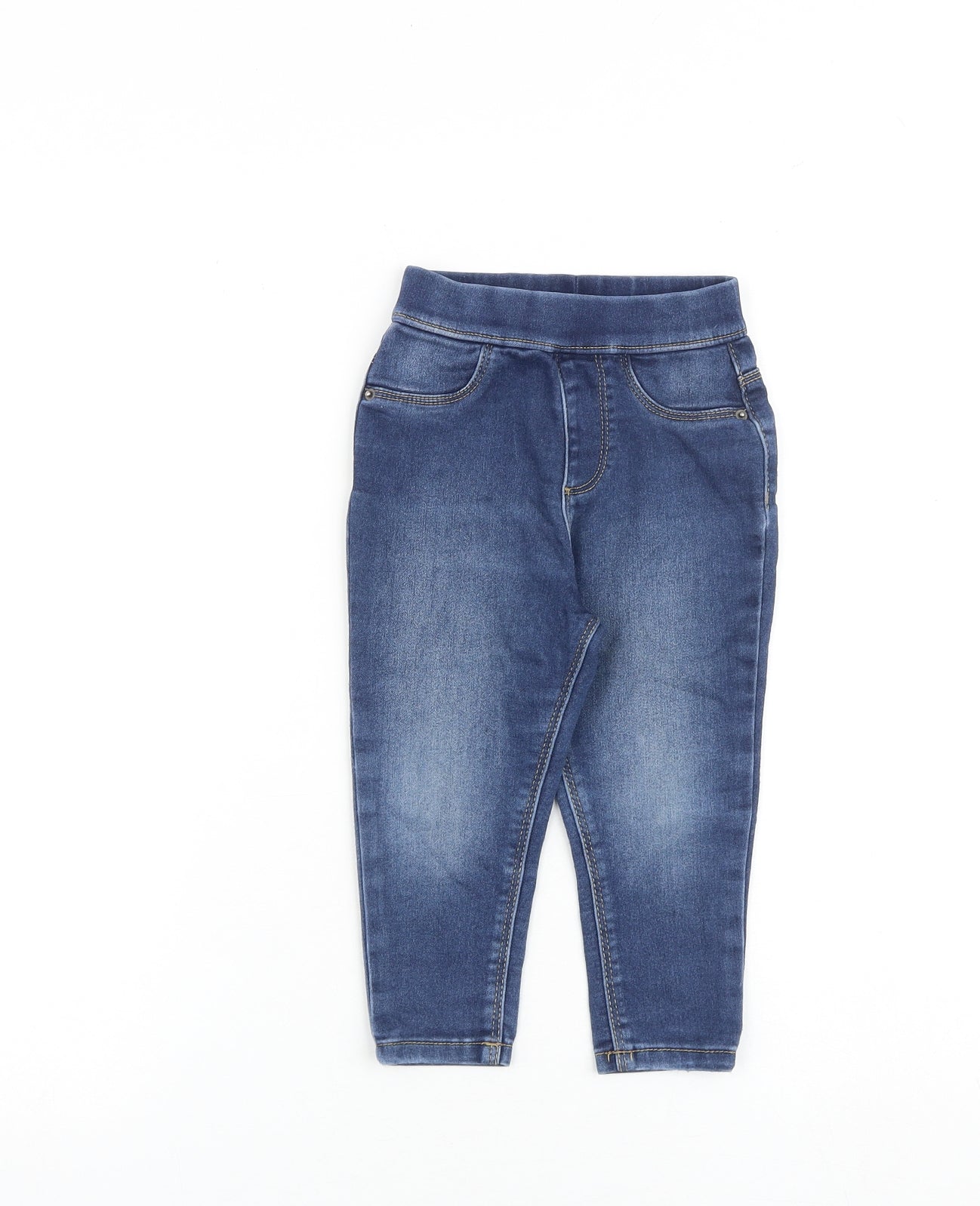 George Baby Blue Cotton Cropped Jeans Size 18-24 Months Pullover