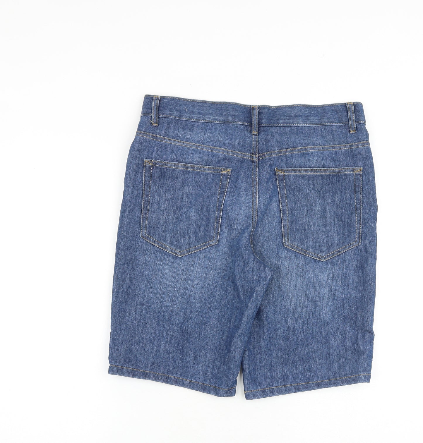 Denim & Co. Mens Blue Herringbone Cotton Chino Shorts Size 32 in L10 in Regular Zip