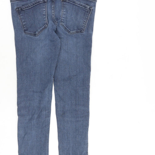 H&M Womens Blue Cotton Skinny Jeans Size 8 L29 in Regular