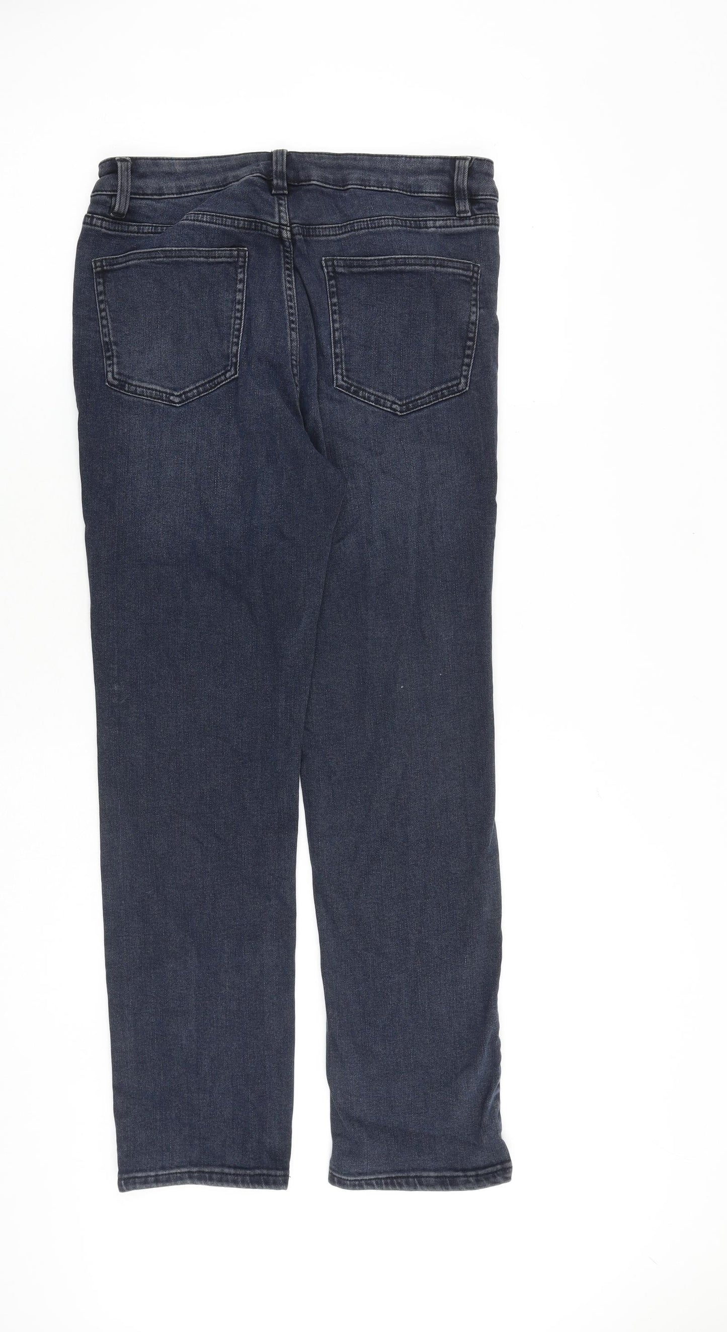 Roman Womens Blue Cotton Straight Jeans Size 10 L28 in Regular Zip