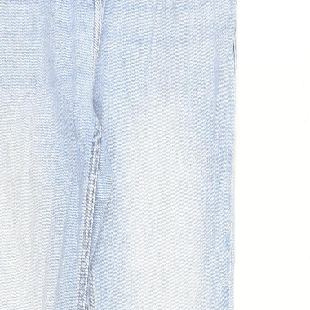 NEXT Womens Blue Cotton Straight Jeans Size 8 L30 in Slim Zip