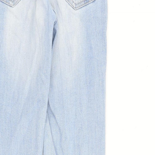 NEXT Womens Blue Cotton Straight Jeans Size 8 L30 in Slim Zip