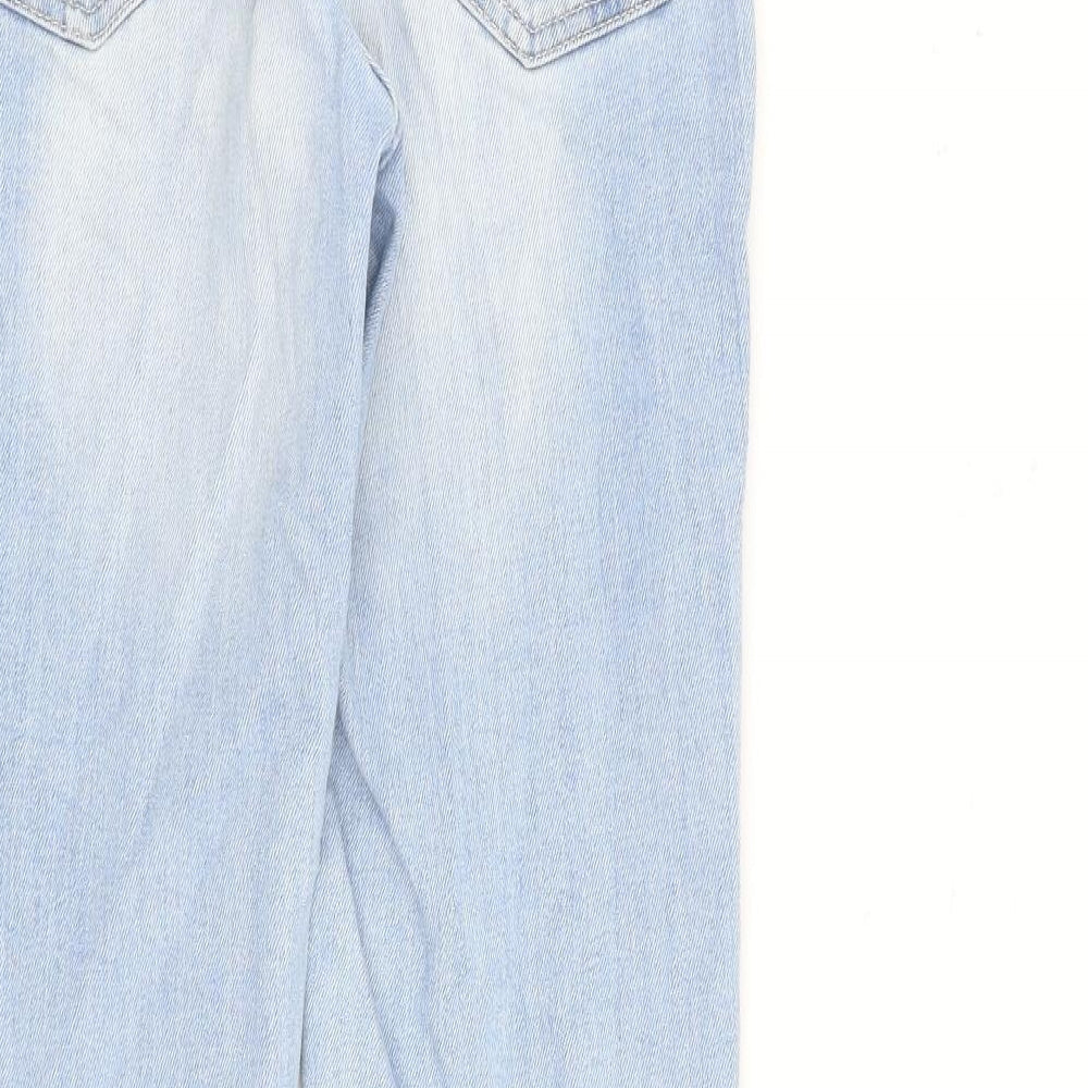 NEXT Womens Blue Cotton Straight Jeans Size 8 L30 in Slim Zip