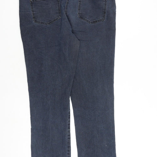M&Co Womens Blue Cotton Straight Jeans Size 14 L29 in Regular Zip