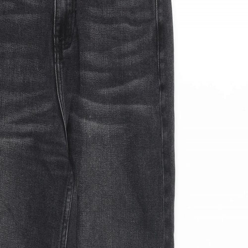Redial Womens Grey Cotton Tapered Jeans Size 8 L27 in Regular Zip