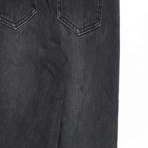 Redial Womens Grey Cotton Tapered Jeans Size 8 L27 in Regular Zip